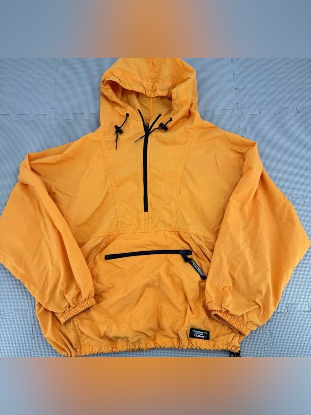 Vintage Y2K Women’s L.L. Bean Orange Hooded Windbreaker Jacket Size XL